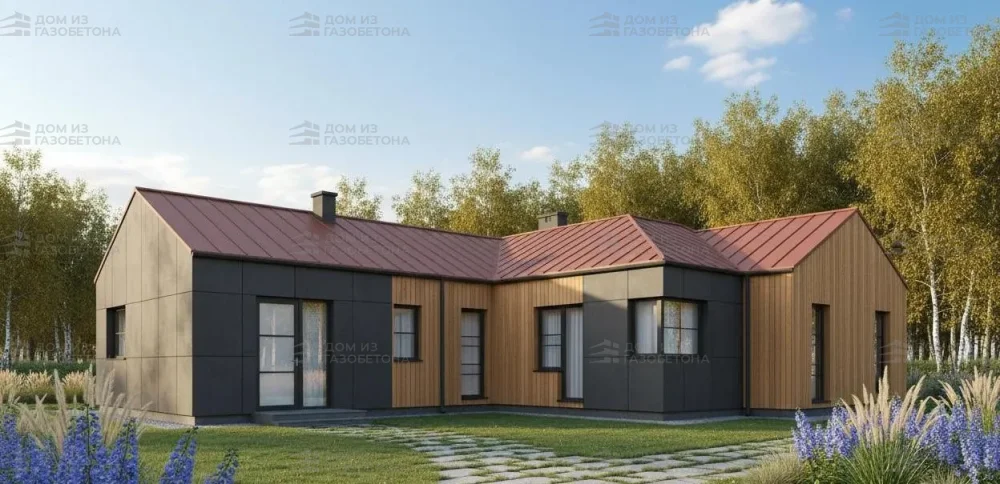 Проект Одноэтажный дом 16 на 18, 169 м2