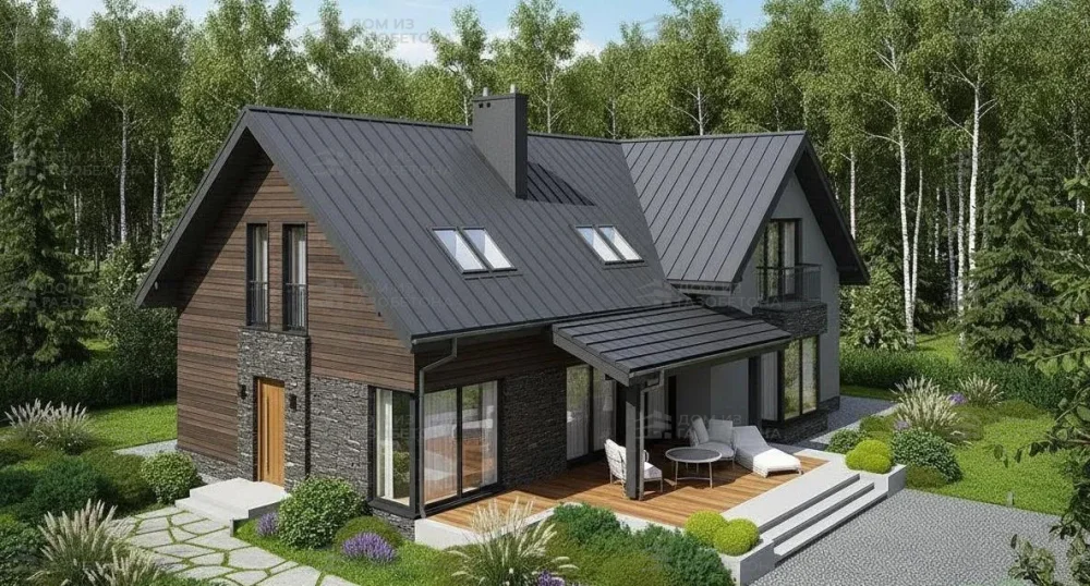 Проект Двухэтажный дом 16 на 12, 170 м2