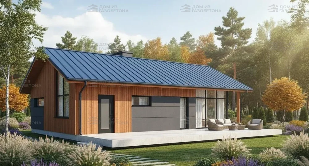 Проект Одноэтажный дом 16 на 9, 94 м2