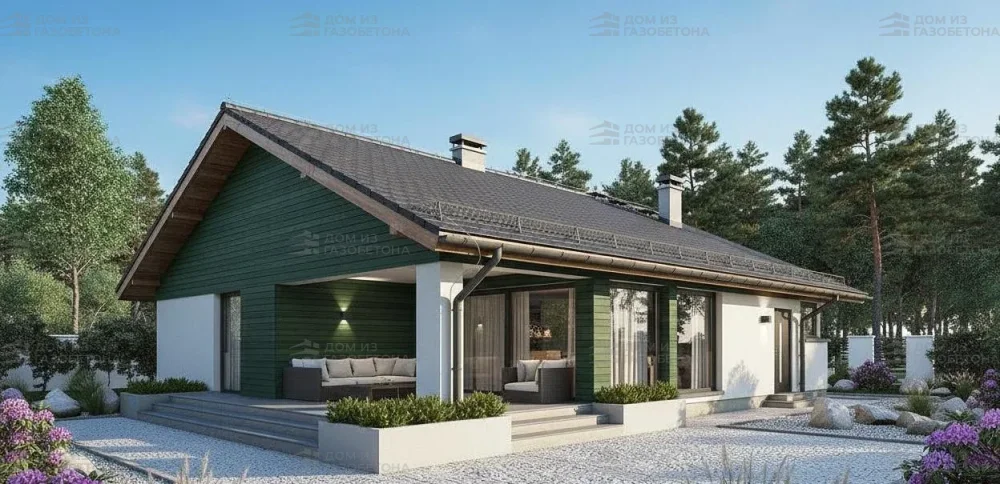 Проект Одноэтажный дом 11 на 17, 132 м2