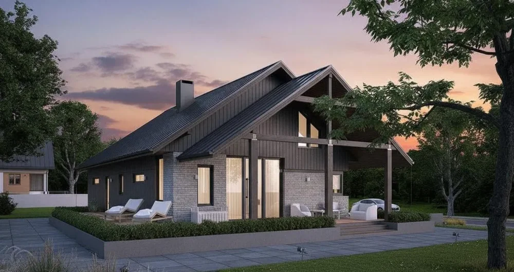 Проект Одноэтажный дом 16 на 9, 94 м2