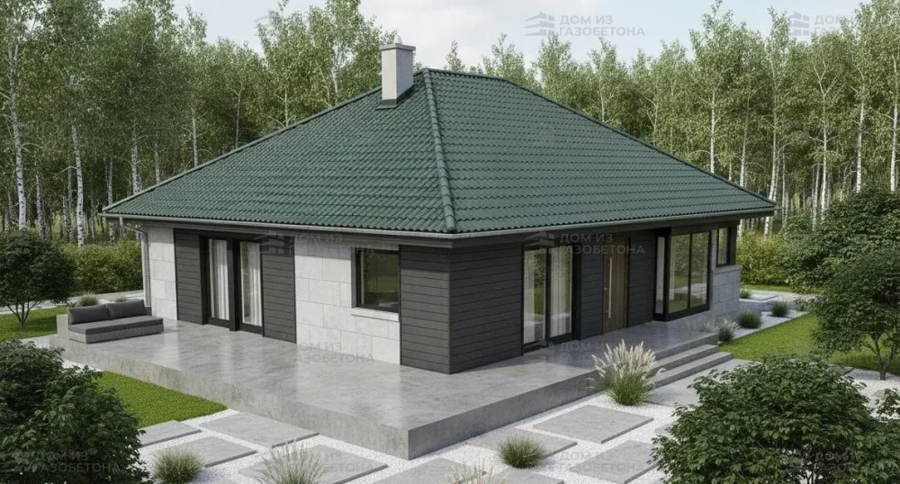 Проект Одноэтажный дом 13 на 18, 149 м2