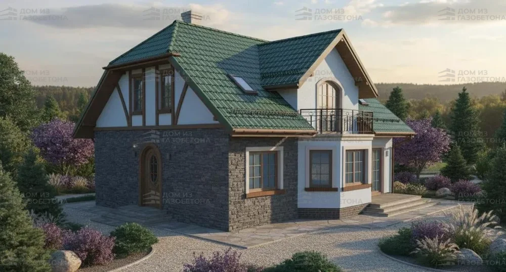 Проект Двухэтажный дом 12 на 12, 177 м2