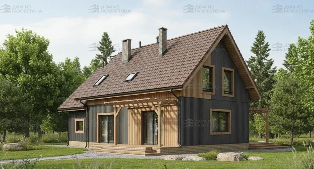 Проект Двухэтажный дом 13 на 8, 142 м2